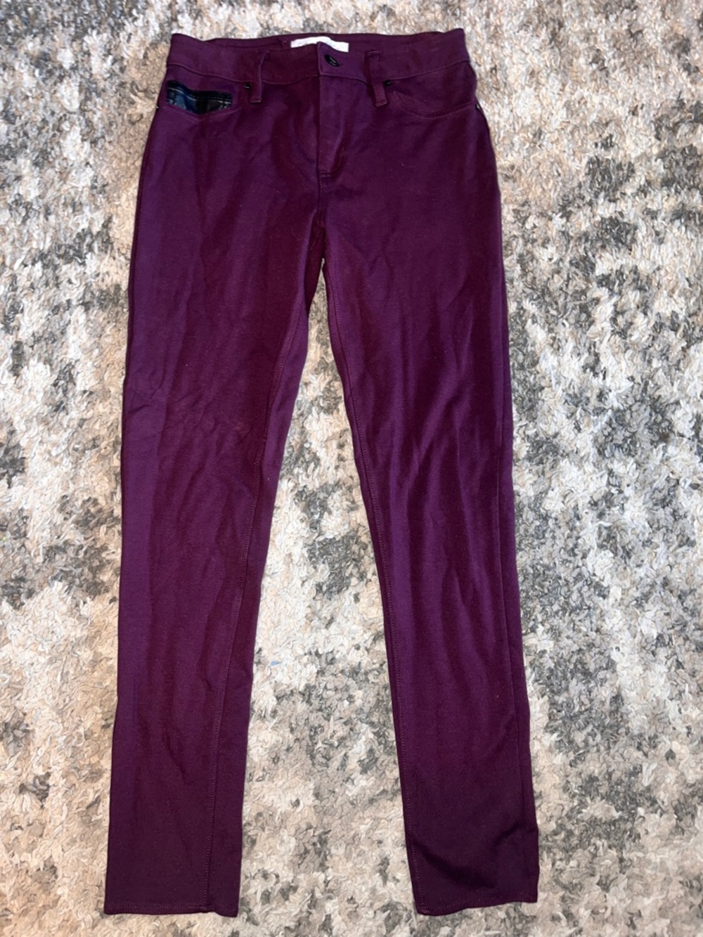 Calvin Klein Deep Plum Stretch Skinny Pants size 6 28” inseam